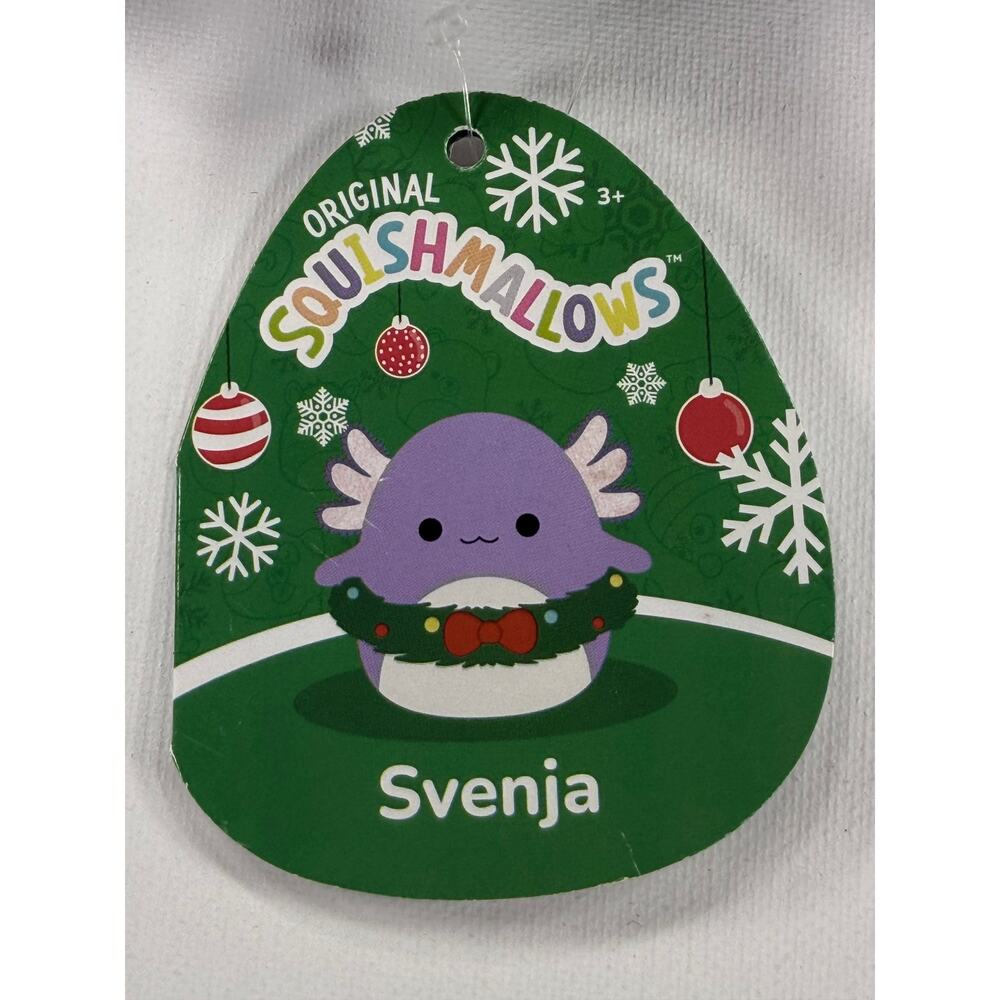 Squishmallows Svenja Christmas Wreath Axolotl Plush NWT 4.5 Inch - Picture 4 of 9